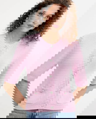 Morgan cardigan culoarea roz, MADERE