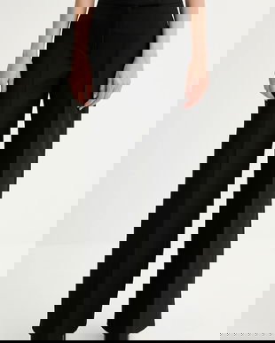 MAX&Co. pantaloni culoarea negru, lat, high waist, 2528136014200