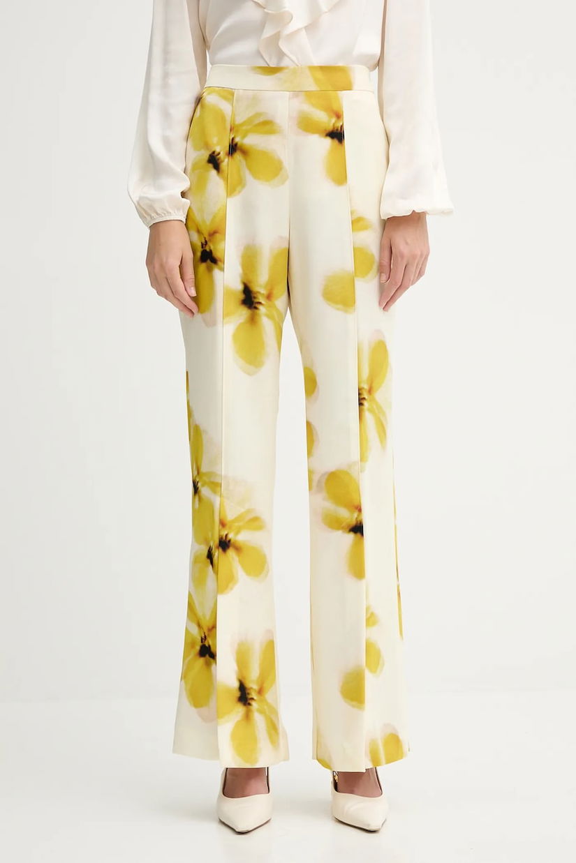 MAX&Co. pantaloni culoarea bej, lat, high waist, 2526136101200