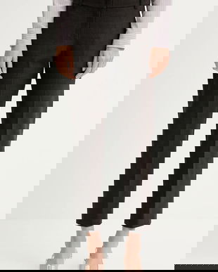 MAX&Co. pantaloni culoarea maro, lat, high waist, 2526136032200