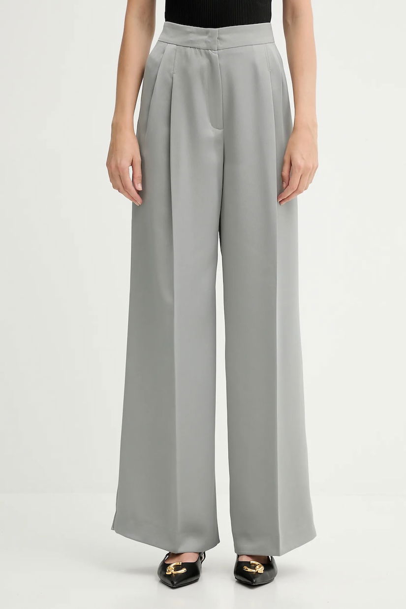MAX&Co. pantaloni culoarea gri, lat, high waist, 2526136091200