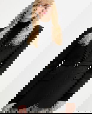 Marella sacou culoarea negru, un singur rând de nasturi, uni, 2523046061200