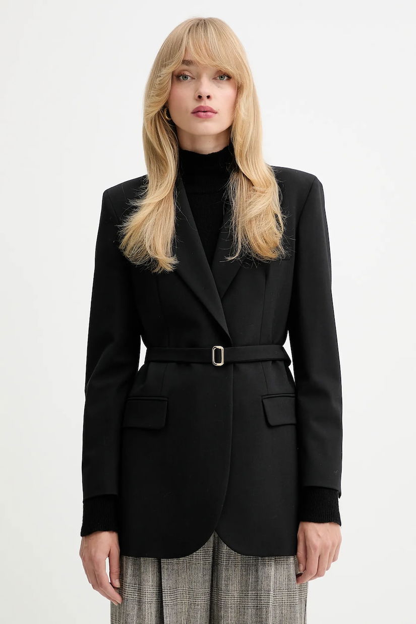 Marella sacou culoarea negru, un singur rând de nasturi, uni, 2523046061200