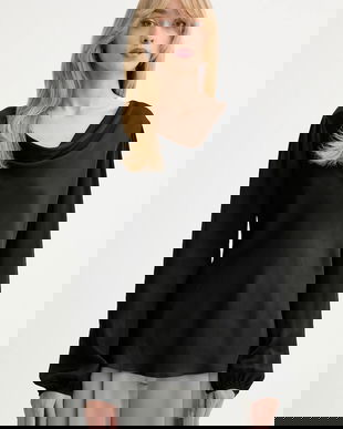 Fracomina bluză culoarea negru, uni, FS25WT1004W45101