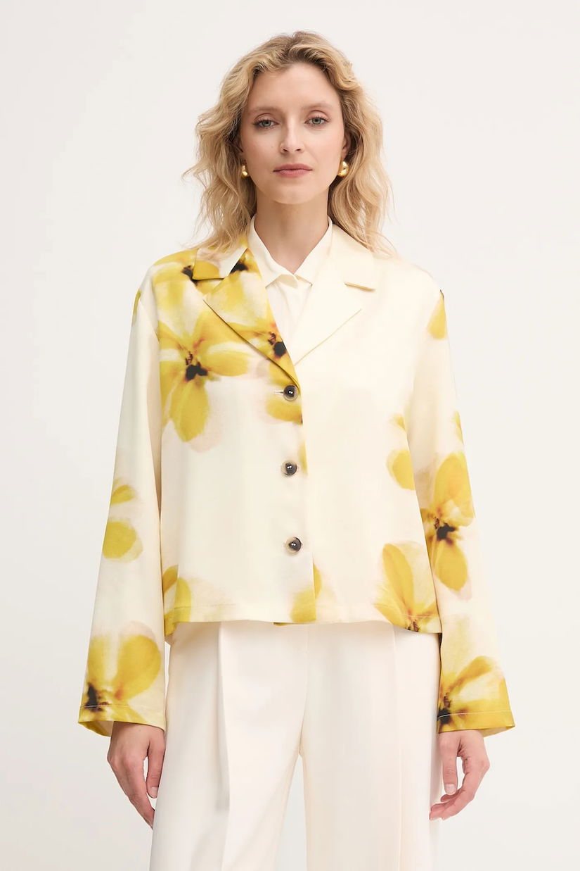 MAX&Co. sacou culoarea galben, un singur rând de nasturi, cu imprimeu, 2526046051200