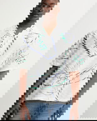 Desigual cămașă din bumbac MAX culoarea bej, relaxed, 25WMCW06