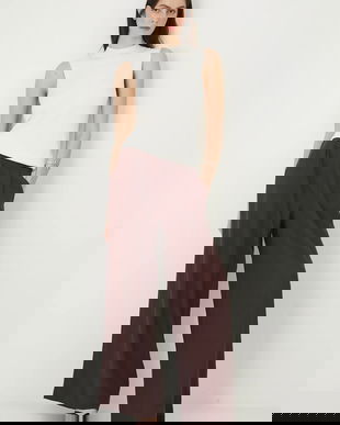 Medicine pantaloni culoarea maro, lat, high waist