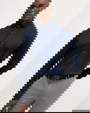 Paul&Shark cămașă din bumbac culoarea bleumarin, cu guler clasic, relaxed, 15313315CF