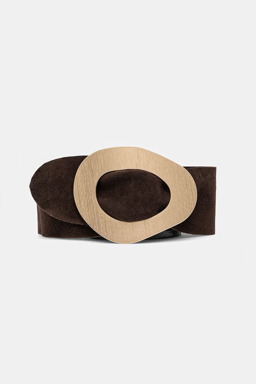 Answear Lab curea din piele intoarsa culoarea verde