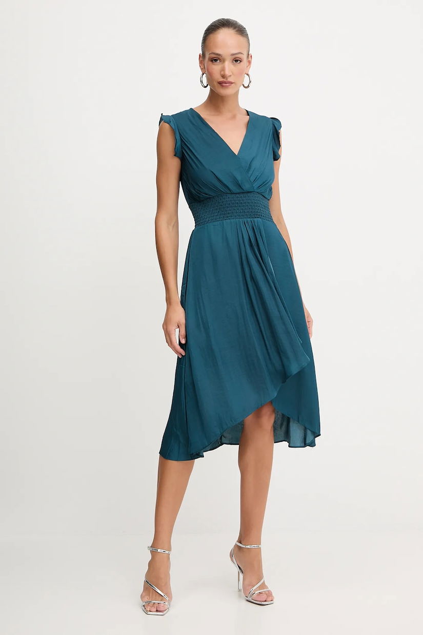 Morgan rochie culoarea rosu, midi, evazati, RWALLY