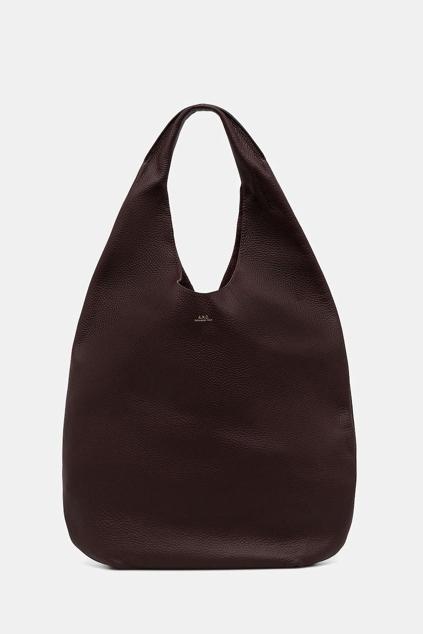 A.P.C. geantă de piele le neige culoarea maro, PXCBC.F67008