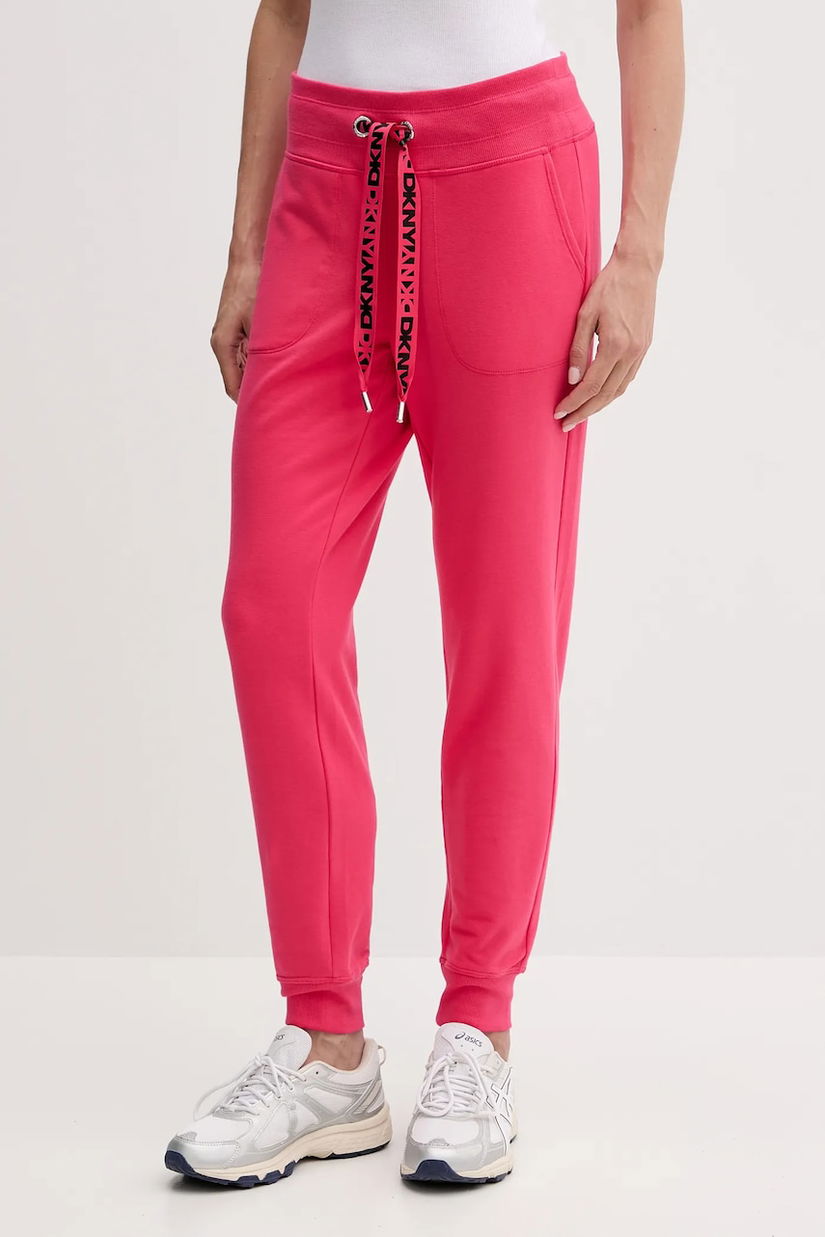 Dkny pantaloni de trening culoarea bej, uni, DP5P3496