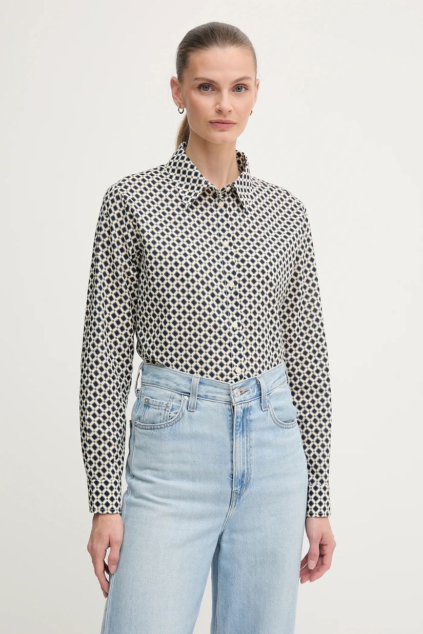United Colors of Benetton cămașă culoarea alb, cu guler clasic, regular, 5Q6SDQ0AY