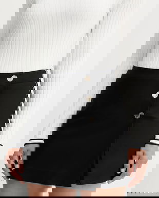 Morgan pantaloni scurți SHICK culoarea negru, cu imprimeu, high waist, SHICK