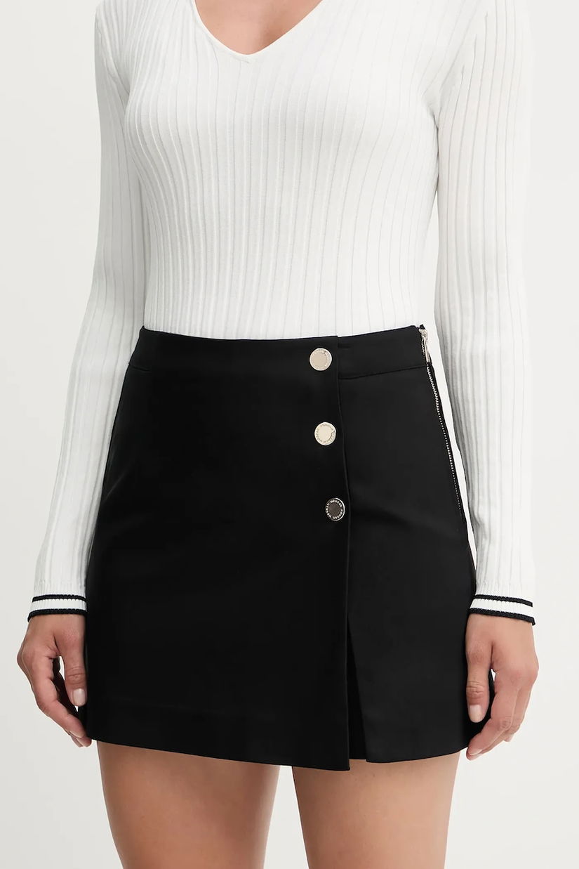 Morgan pantaloni scurți SHICK culoarea negru, cu imprimeu, high waist, SHICK