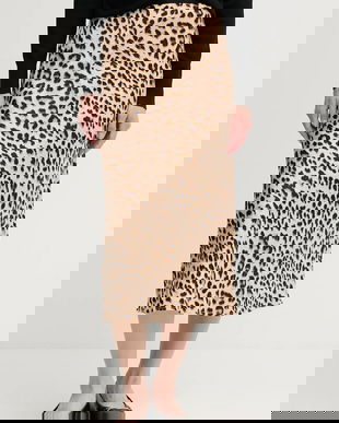 Dkny fustă culoarea negru, midi, drept, DJ4K9510