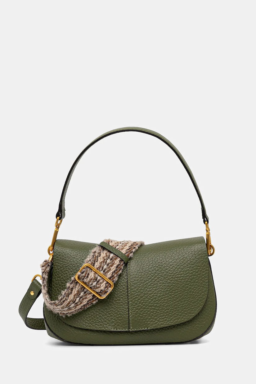 Gianni Chiarini poșetă de piele HELENA ROUND culoarea verde, BS 11088 TKL-NA