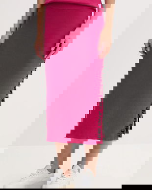 Dkny fusta culoarea negru, midi, creion