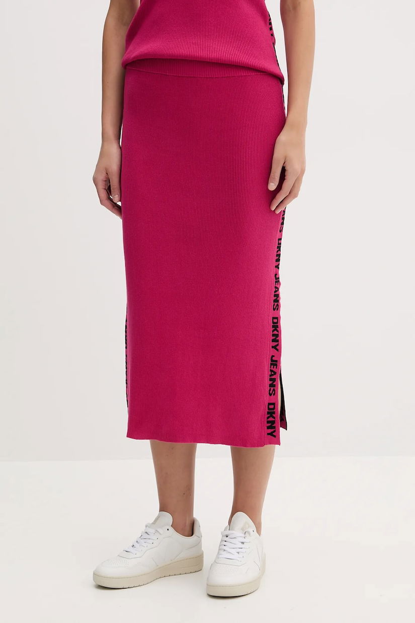 Dkny fusta culoarea negru, midi, creion
