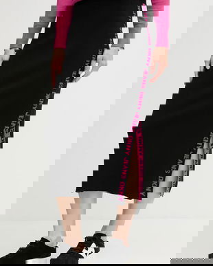 Dkny fusta culoarea negru, midi, creion