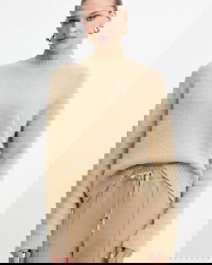 BOSS pulover din amestec de lână culoarea bej, 50478315