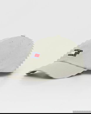 Tommy Jeans șapcă de baseball din bumbac culoarea verde, cu imprimeu