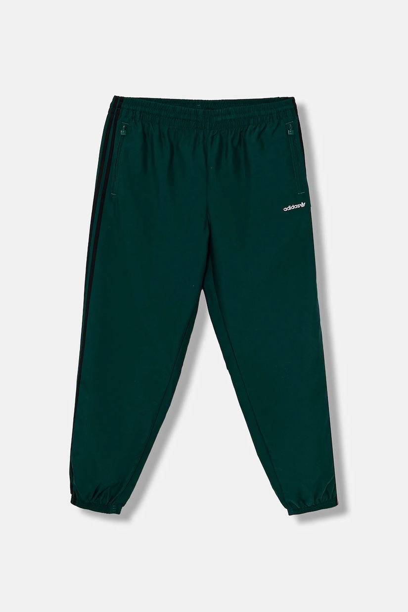 adidas Originals pantaloni de trening Brushed WVN culoarea verde, cu imprimeu, JX3079