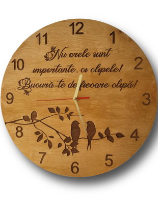 Ceas Living din Lemn cu Păsărele 40 cm