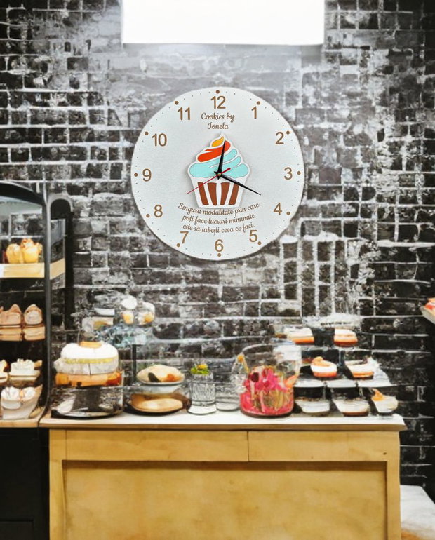 Ceas Personalizat Cofetar, Patiser Decorativ 35 cm