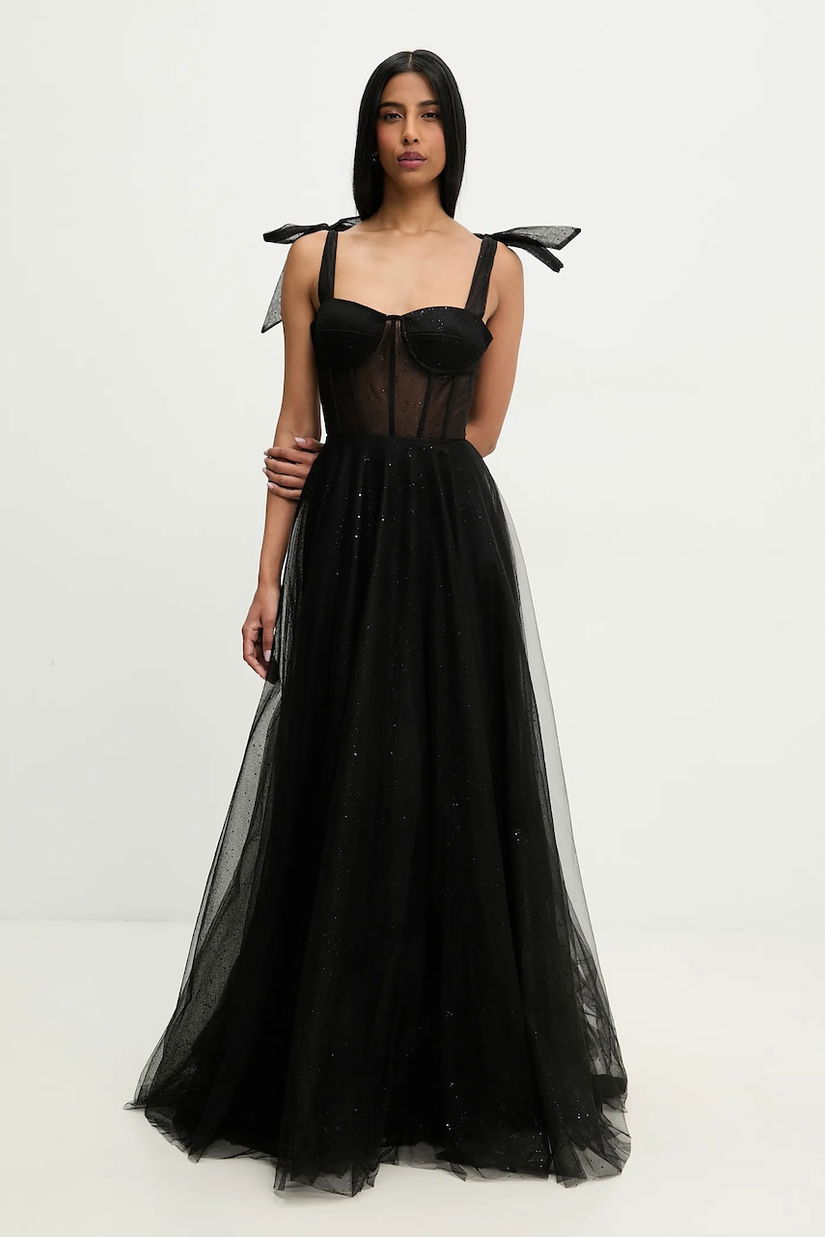 Answear Lab rochie culoarea negru, maxi, evazată