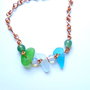 Brataradin cupru cu sticla de mare-sea glass, aventurin si opalit