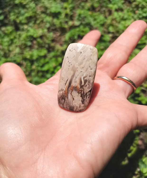 Inel Agata root plume si Argint 925 - IN1390 - Inel pietre semipretioase, inel patrat reglabil, inel statement, cadou sotie, inel cadou, bijuterii cadou, bijuterii agate, cristale vindecatoare, cristaloterapie, cristale de colectie