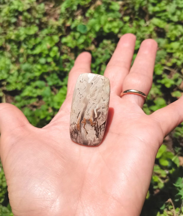 Inel Agata root plume si Argint 925 - IN1390 - Inel pietre semipretioase, inel patrat reglabil, inel statement, cadou sotie, inel cadou, bijuterii cadou, bijuterii agate, cristale vindecatoare, cristaloterapie, cristale de colectie