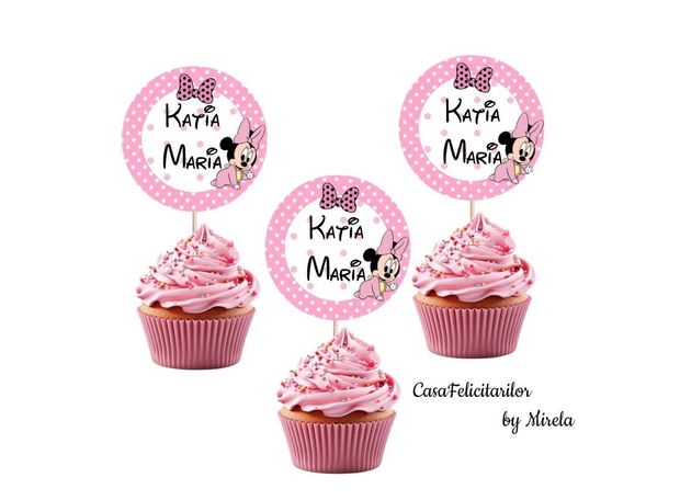 Tooper tort botez "De azi sunt crețtină" baby Minnie mouse