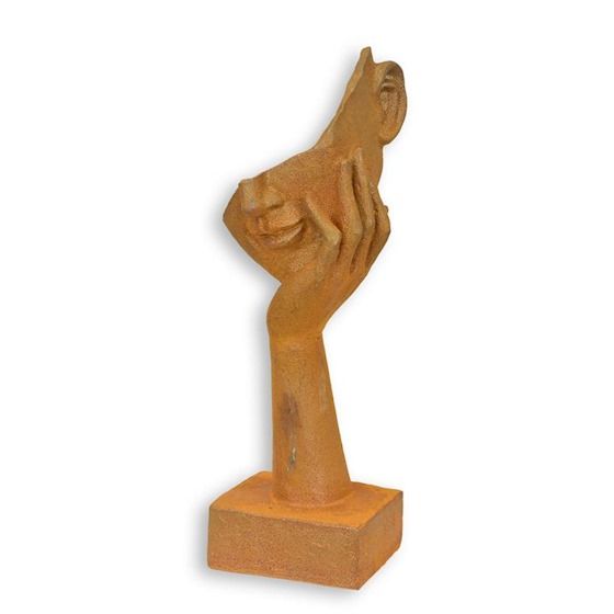 Chip uman-statueta din fonta antik rusty