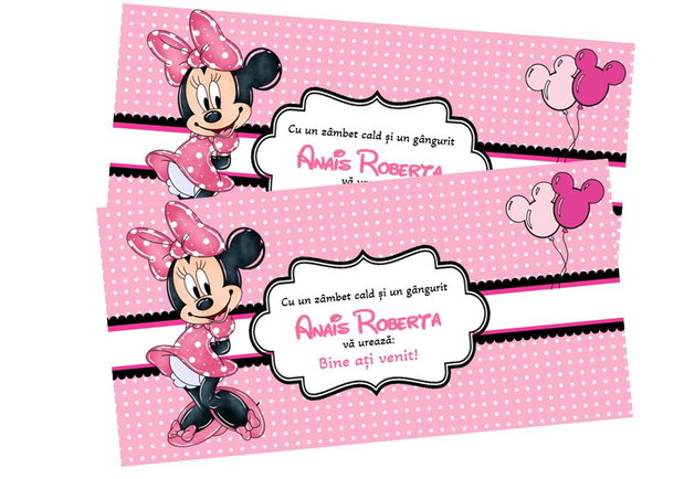 Plicuri bani botez baby Minnie Mouse
