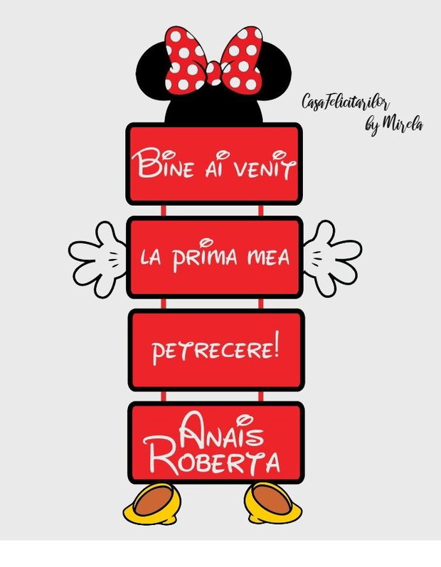 Etichete autocolante sticle Minnie mouse