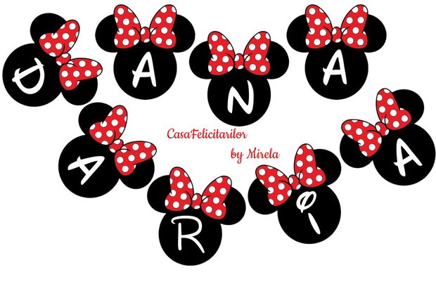 Etichete autocolante sticle Minnie mouse