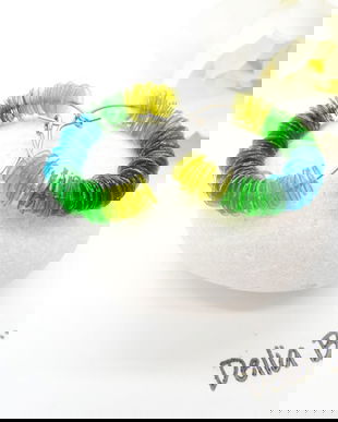 Cercei handmade din plastic reciclat - degrade (cod1274)