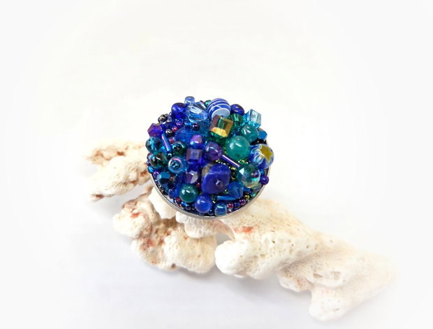 Inel statement Twilight Blue