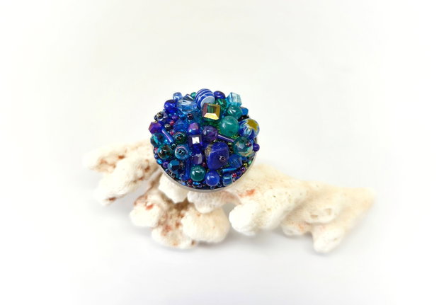 Inel statement Twilight Blue
