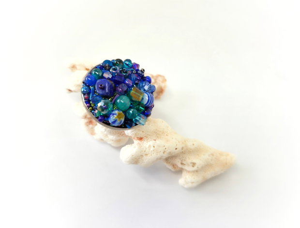 Inel statement Twilight Blue