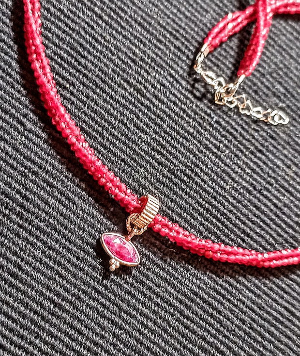 Colier argint calcedonie charm argint sillimanit minimalist boho chic trendy cadou - Transport gratuit