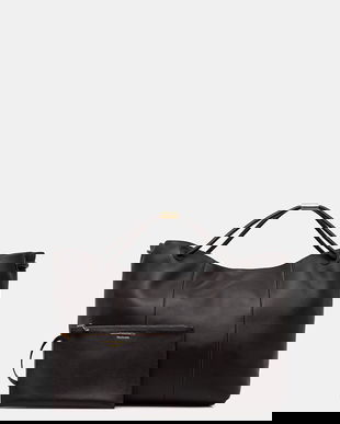 Trussardi poșetă de piele culoarea negru, Z616E005993N