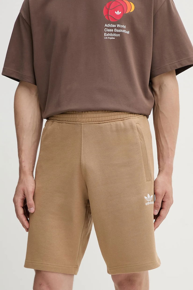 adidas Originals pantaloni scurți din bumbac Essentials culoarea verde, JW3545