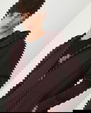 Medicine bluză culoarea bordo, cu glugă