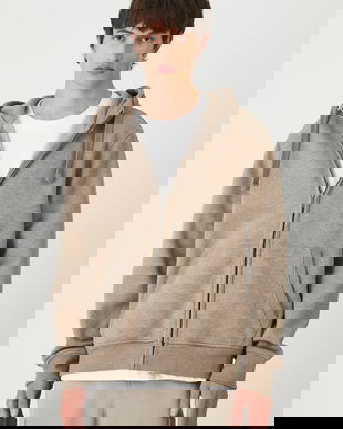 Medicine bluză culoarea bej, cu glugă