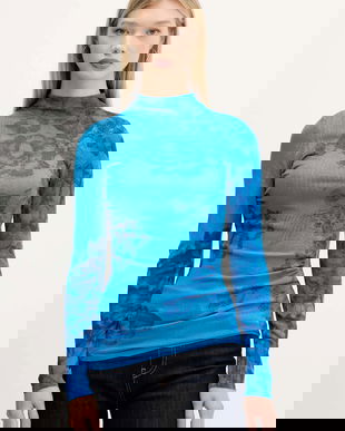 Desigual pulover OTTAWA light, cu turtleneck, 25WWJF38