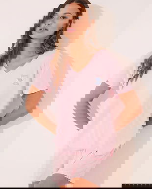 women'secret compleu pijama 2-pack culoarea roz, 4752524