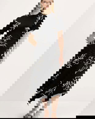 Desigual rochie CALMA culoarea negru, midi, evazati, 25WWVK44